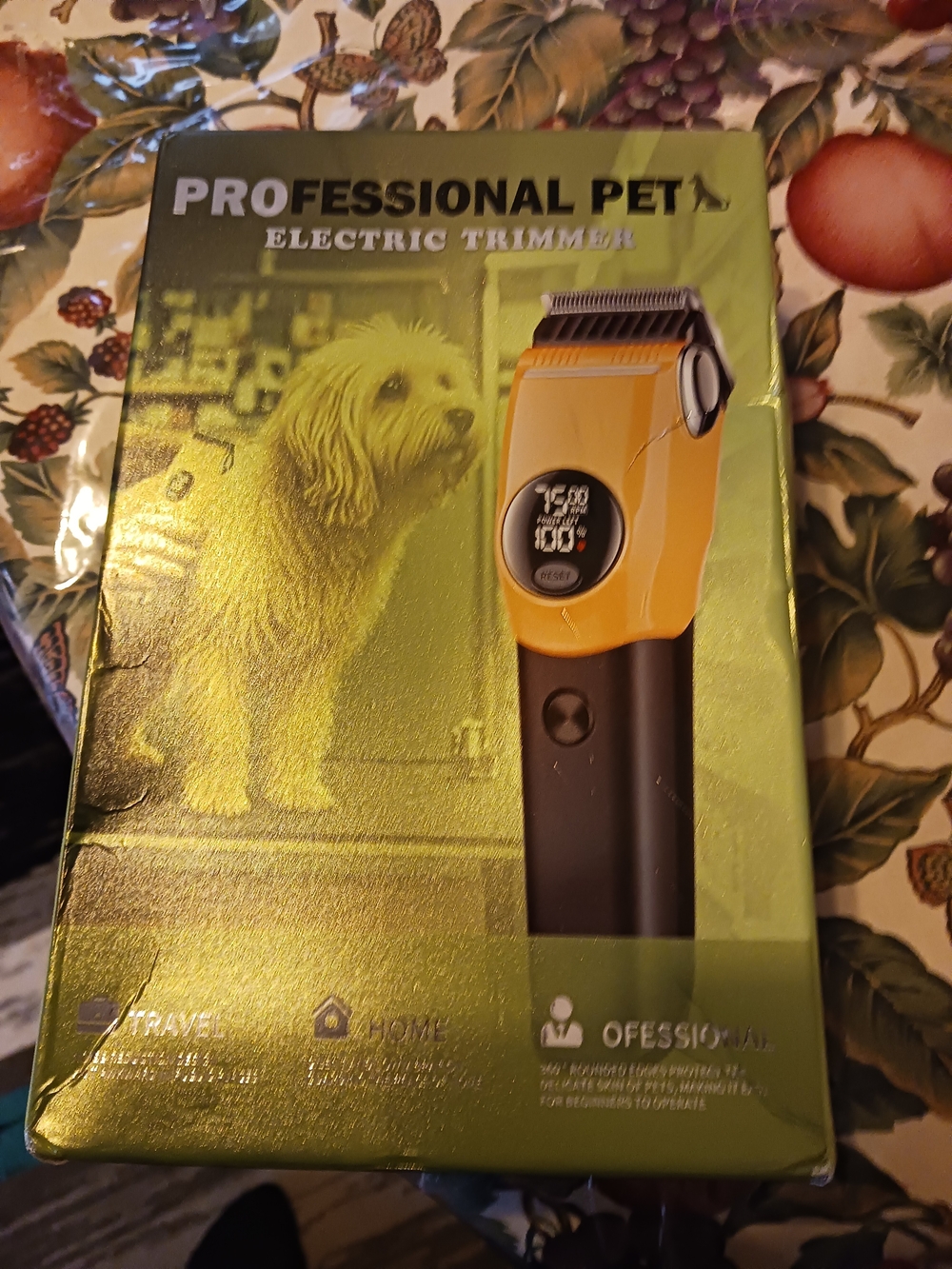Professional Pet Electric Trimmer - Yellow and Black